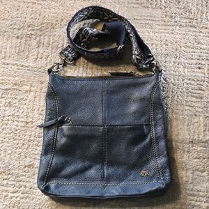 The Sak Dark Blue Leather Crossbody Bag